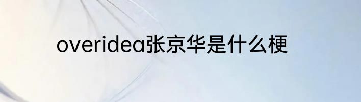 overidea张京华是什么梗