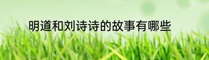 明道和刘诗诗的故事有哪些