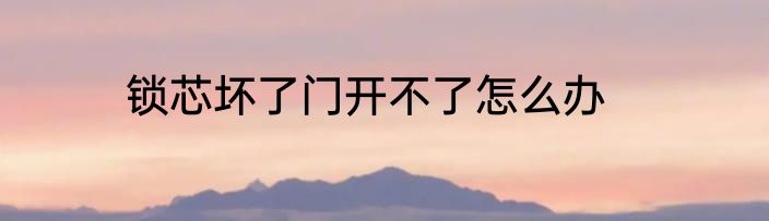 锁芯坏了门开不了怎么办