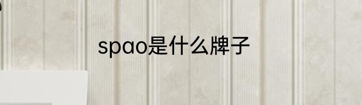 spao是什么牌子