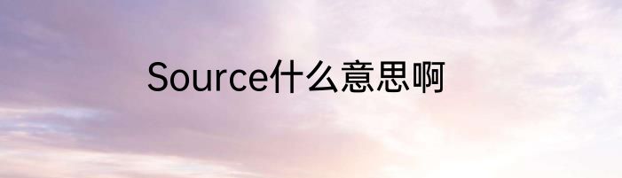 Source什么意思啊
