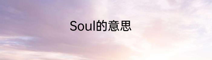 Soul的意思