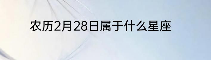 农历2月28日属于什么星座