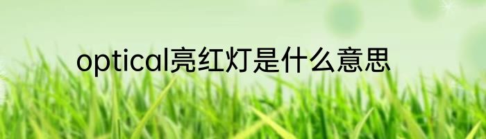 optical亮红灯是什么意思