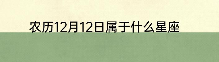 农历12月12日属于什么星座