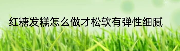 红糖发糕怎么做才松软有弹性细腻