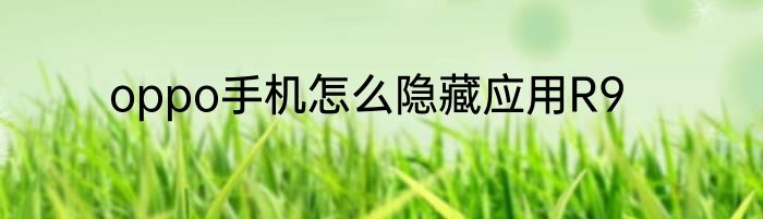 oppo手机怎么隐藏应用R9