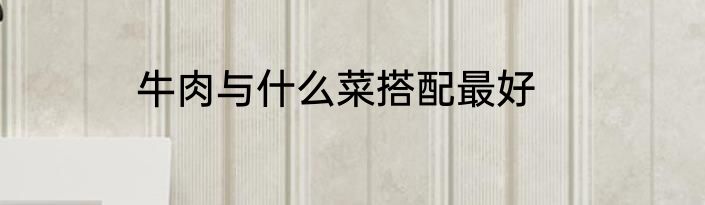 牛肉与什么菜搭配最好