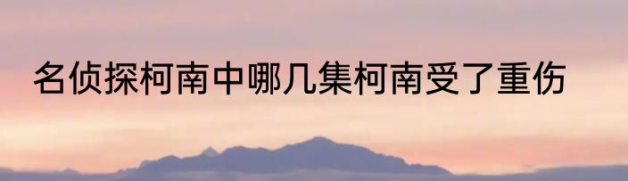 名侦探柯南中哪几集柯南受了重伤