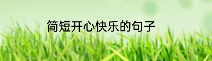 简短开心快乐的句子