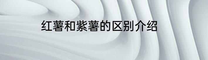 红薯和紫薯的区别介绍