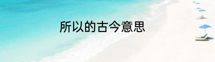所以的古今意思