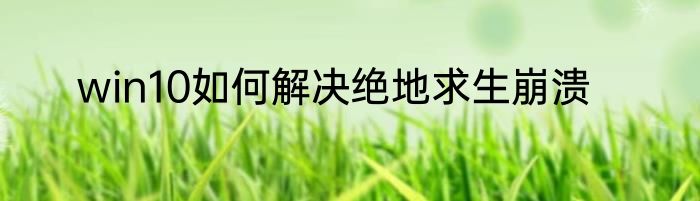 win10如何解决绝地求生崩溃