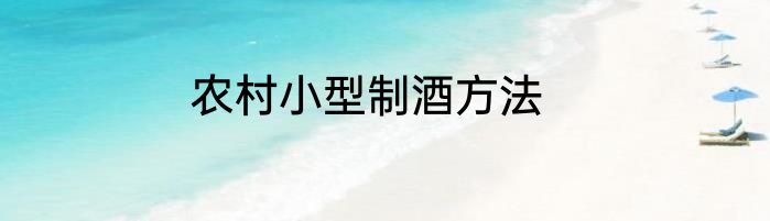 农村小型制酒方法