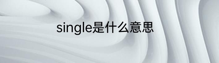 single是什么意思