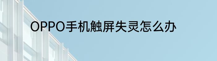 OPPO手机触屏失灵怎么办