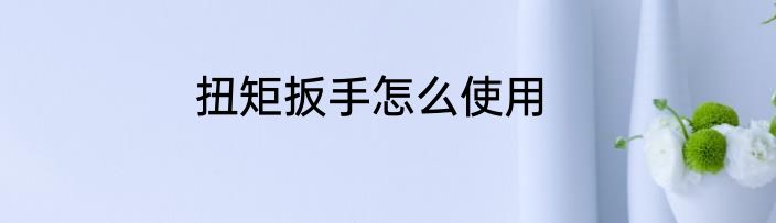 扭矩扳手怎么使用