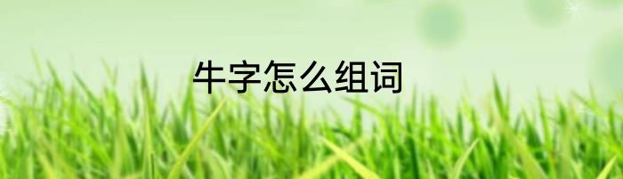 牛字怎么组词