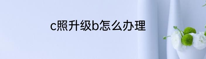 c照升级b怎么办理