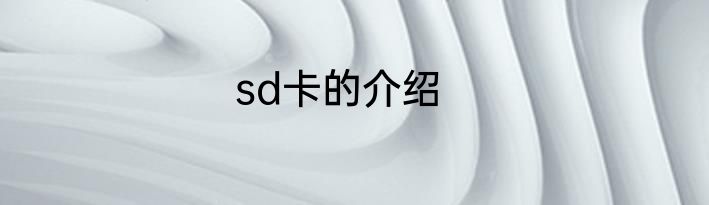 sd卡的介绍