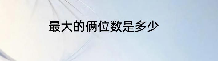 最大的俩位数是多少