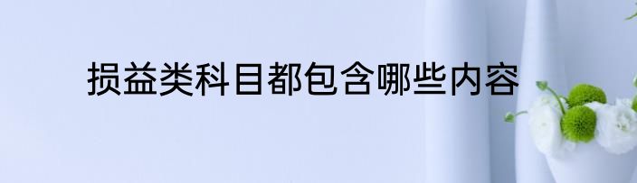 损益类科目都包含哪些内容