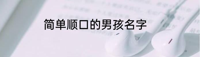 简单顺口的男孩名字