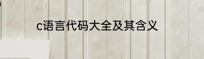 c语言代码大全及其含义