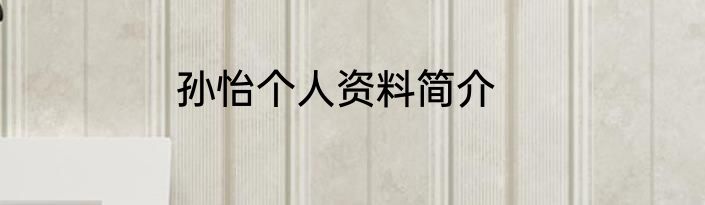 孙怡个人资料简介