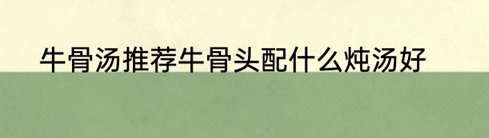 牛骨汤推荐牛骨头配什么炖汤好