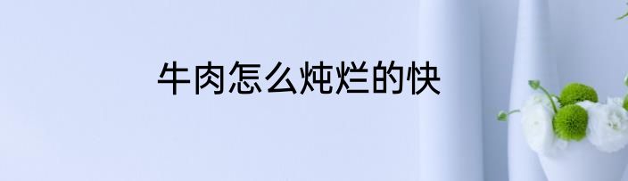 牛肉怎么炖烂的快