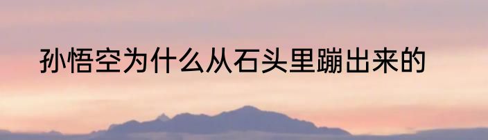 孙悟空为什么从石头里蹦出来的