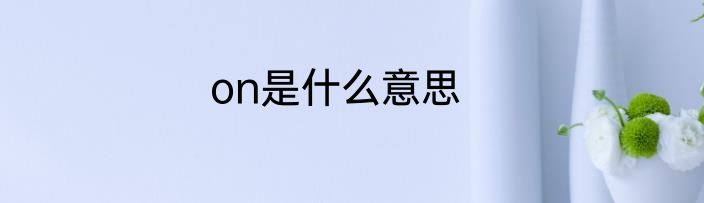 on是什么意思