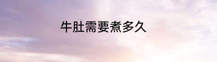 牛肚需要煮多久