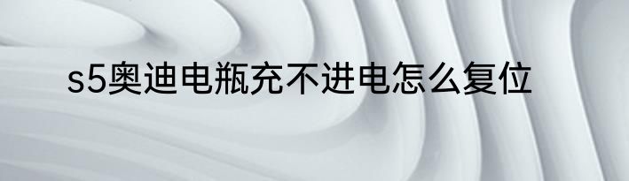 s5奥迪电瓶充不进电怎么复位