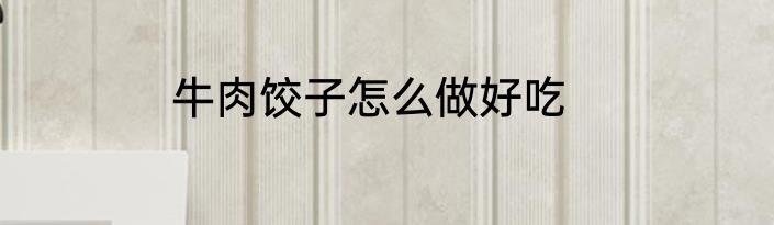 牛肉饺子怎么做好吃