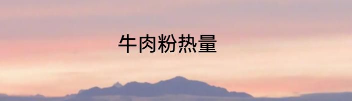 牛肉粉热量