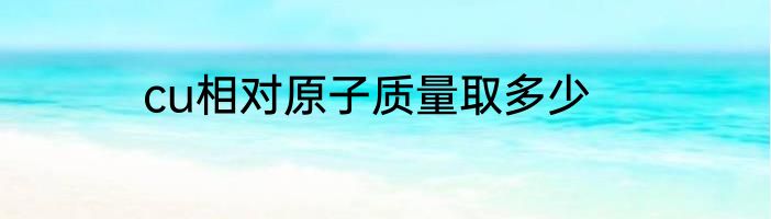 cu相对原子质量取多少