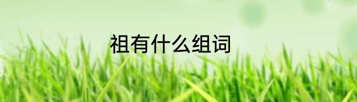 祖有什么组词