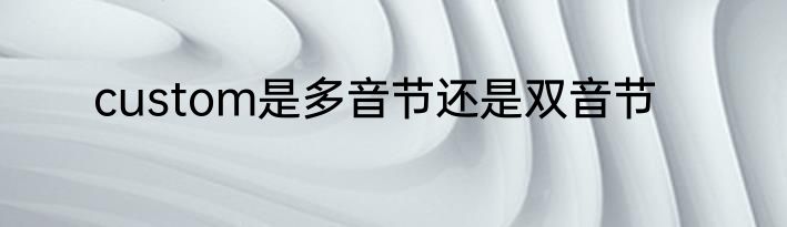 custom是多音节还是双音节