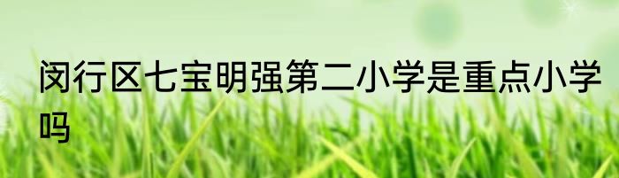 闵行区七宝明强第二小学是重点小学吗