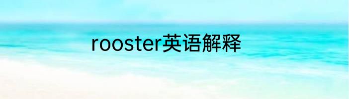 rooster英语解释