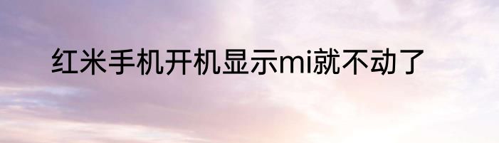 红米手机开机显示mi就不动了