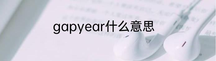 gapyear什么意思