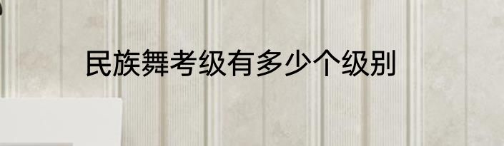 民族舞考级有多少个级别
