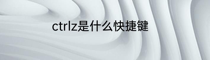 ctrlz是什么快捷键