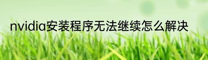 nvidia安装程序无法继续怎么解决