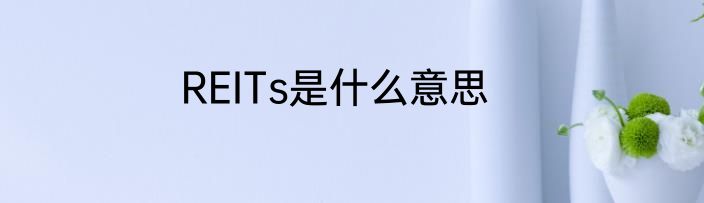 REITs是什么意思