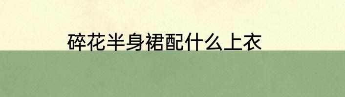 碎花半身裙配什么上衣