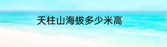 天柱山海拔多少米高